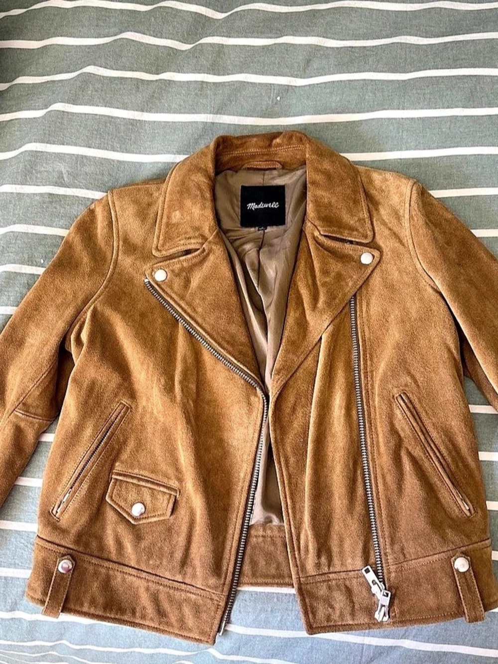 Madewell Suede Moto Jacket Brown Medium